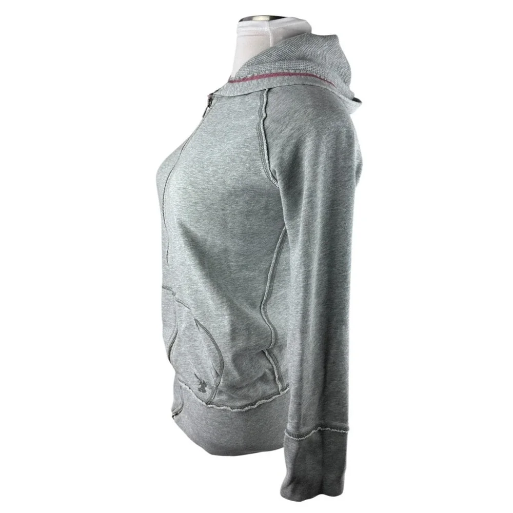 Y2K American Eagle Gray Full Zip Hoodie Women's Large Fleece Lined 2000s Preppy - Picture 7 of 16